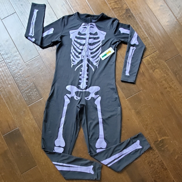 TIPSY ELVES SKELETON BODYSUIT BLACK & PURPLE SZ Halloween Plus XXL - Picture 2 of 7